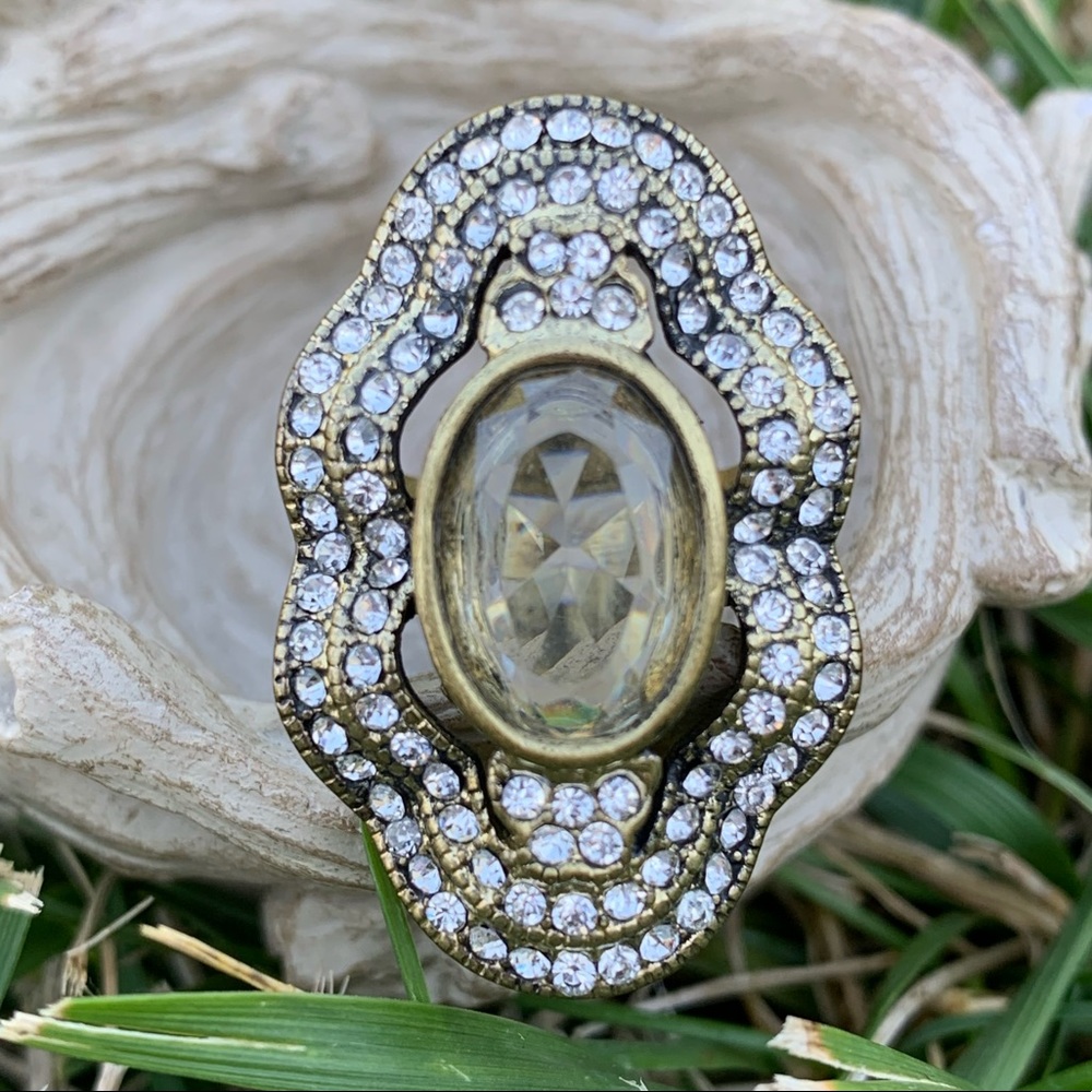 Chloe + Isabel Citrine Pavé North South Ring